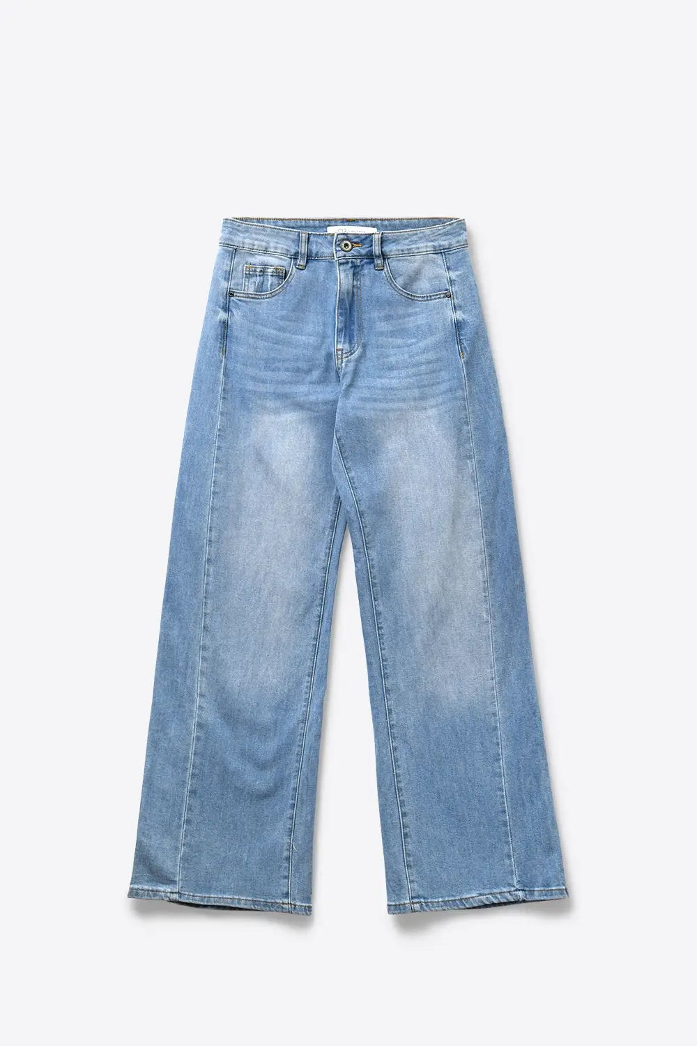 Light Blue Wide-Leg High-Waist Denim Jeans - Jeans