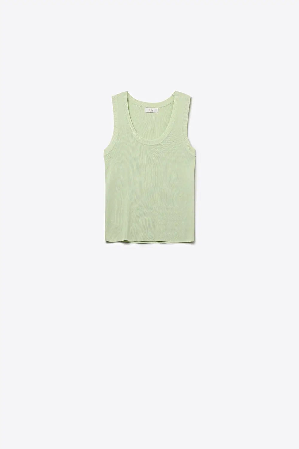 Q2 Light Green Ribbed Knit Tank Top for Layering