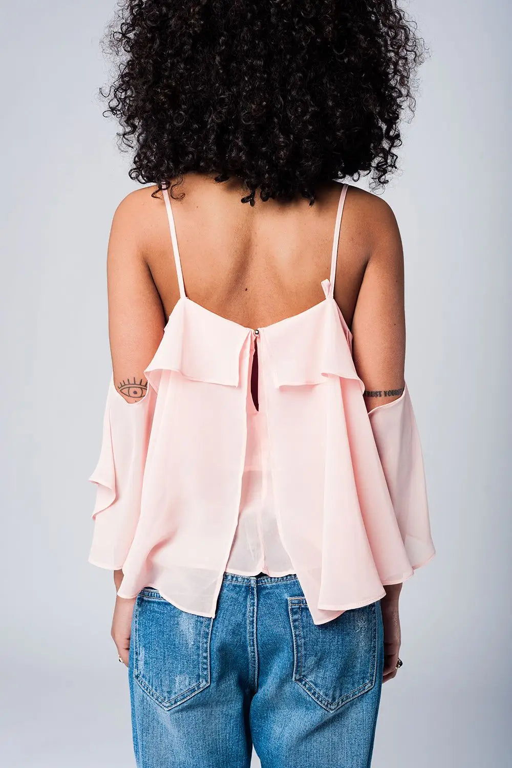 Light pink cold shoulder top - Shirts