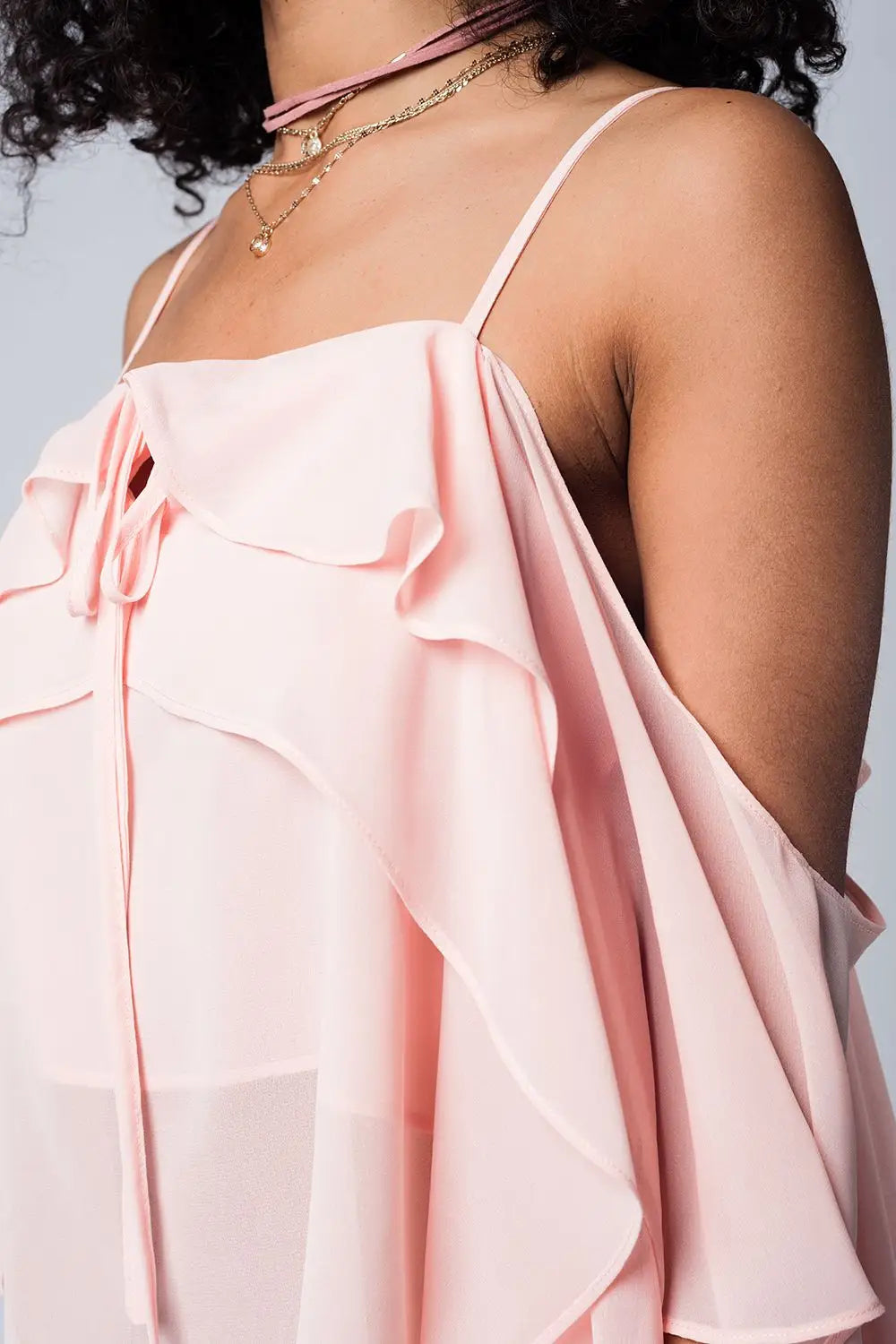 Light pink cold shoulder top - Shirts