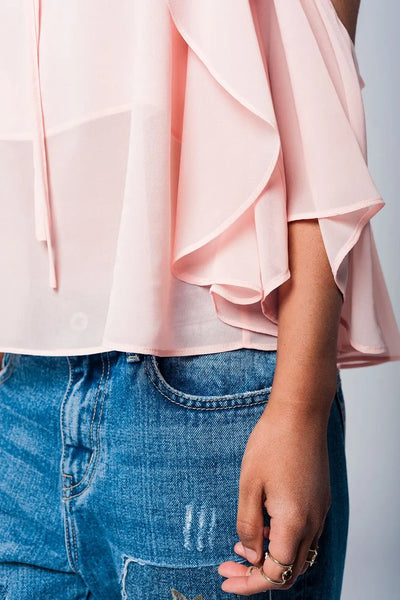 Light pink cold shoulder top - Shirts