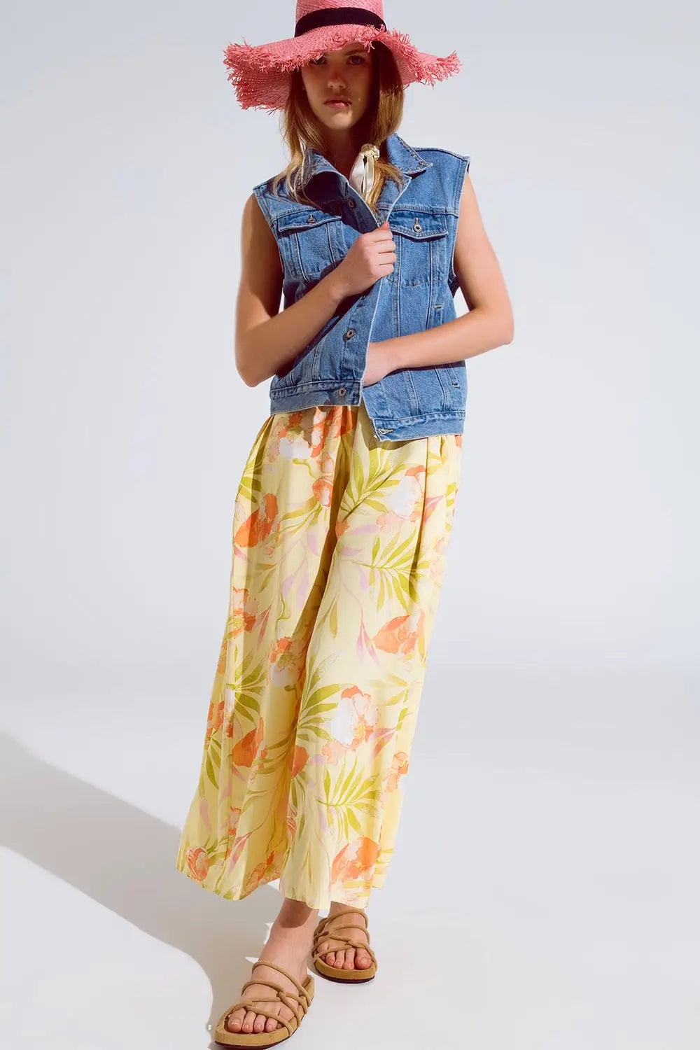 light wash denim vest with rhinestone detail on the collar - Coats and Jackets