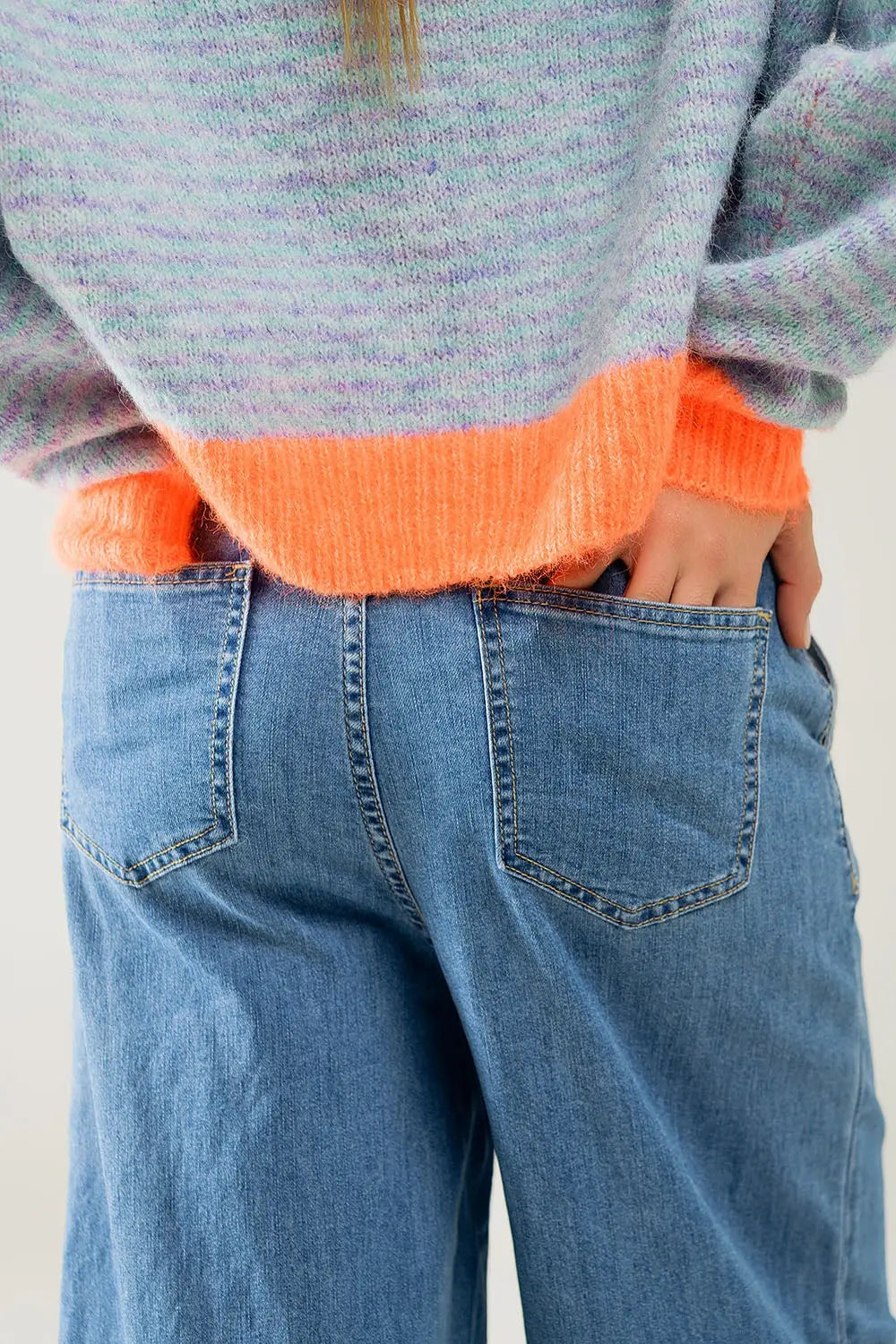 light wash extra wide leg jeans with pleats - Jeans