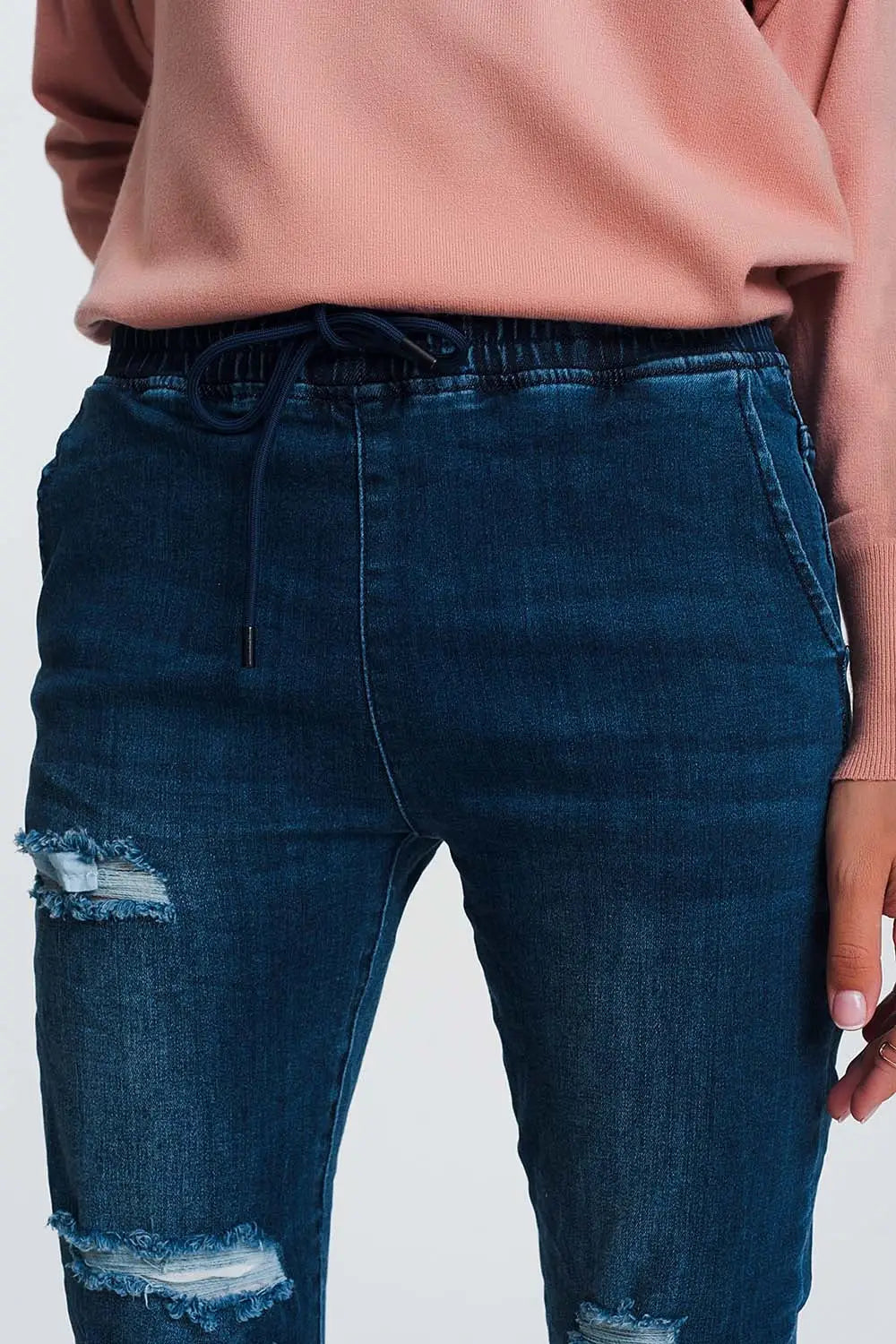 Lightweight jogger jeans in dark denim - Jeans