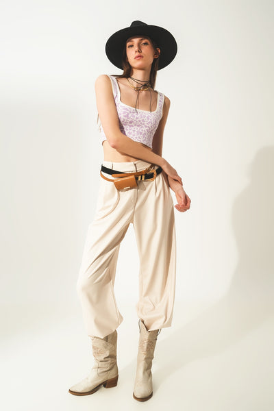 Lightweight knit top in lilac animal print