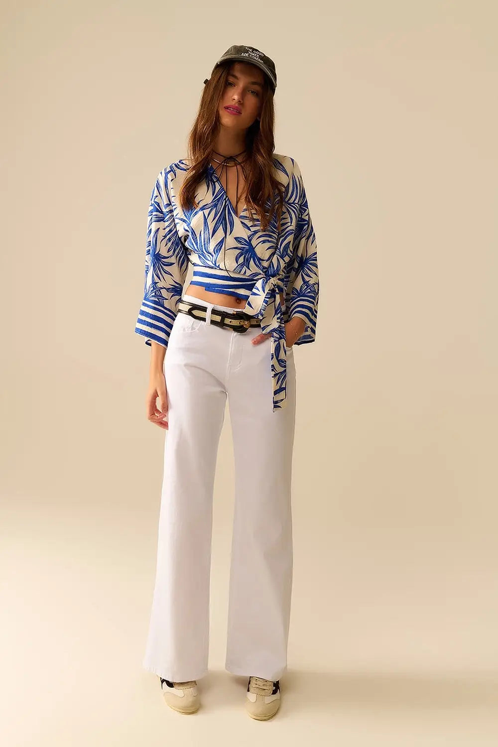 Lightweight Pants wide leg in white - Jeans
