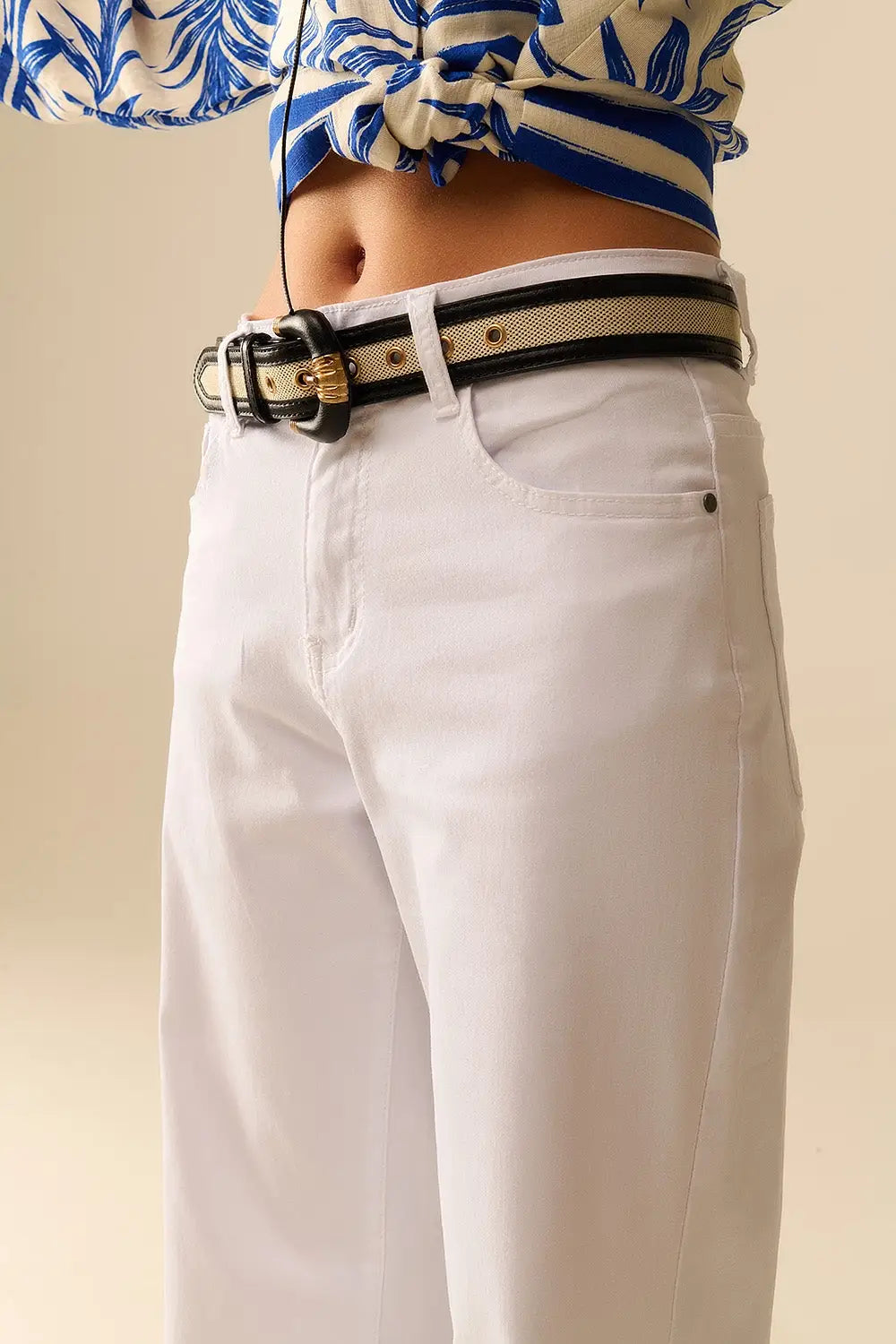 Lightweight Pants wide leg in white - Jeans