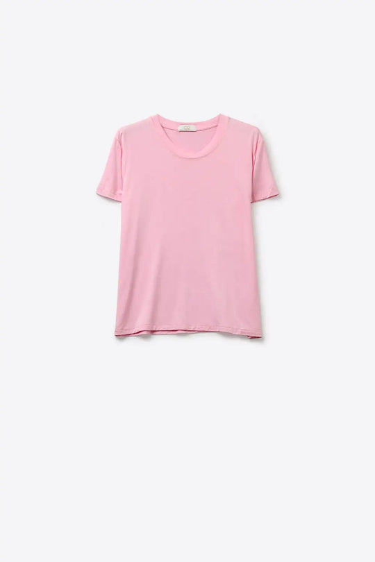 Lightweight Soft Viscose T-Shirt in baby pink - Tops