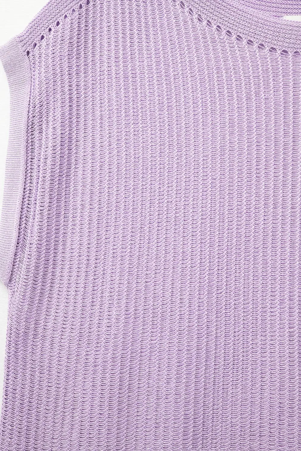 Lilac boat neck mesh sweater with dropped sleeves - One Size / Purple - Sweaters