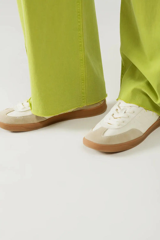 Lime Green Straight Leg Jeans With Front Pockets - Jeans