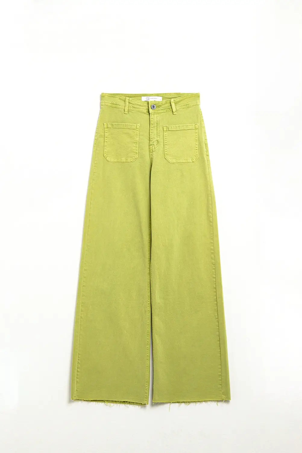 Lime Green Straight Leg Jeans With Front Pockets - Jeans