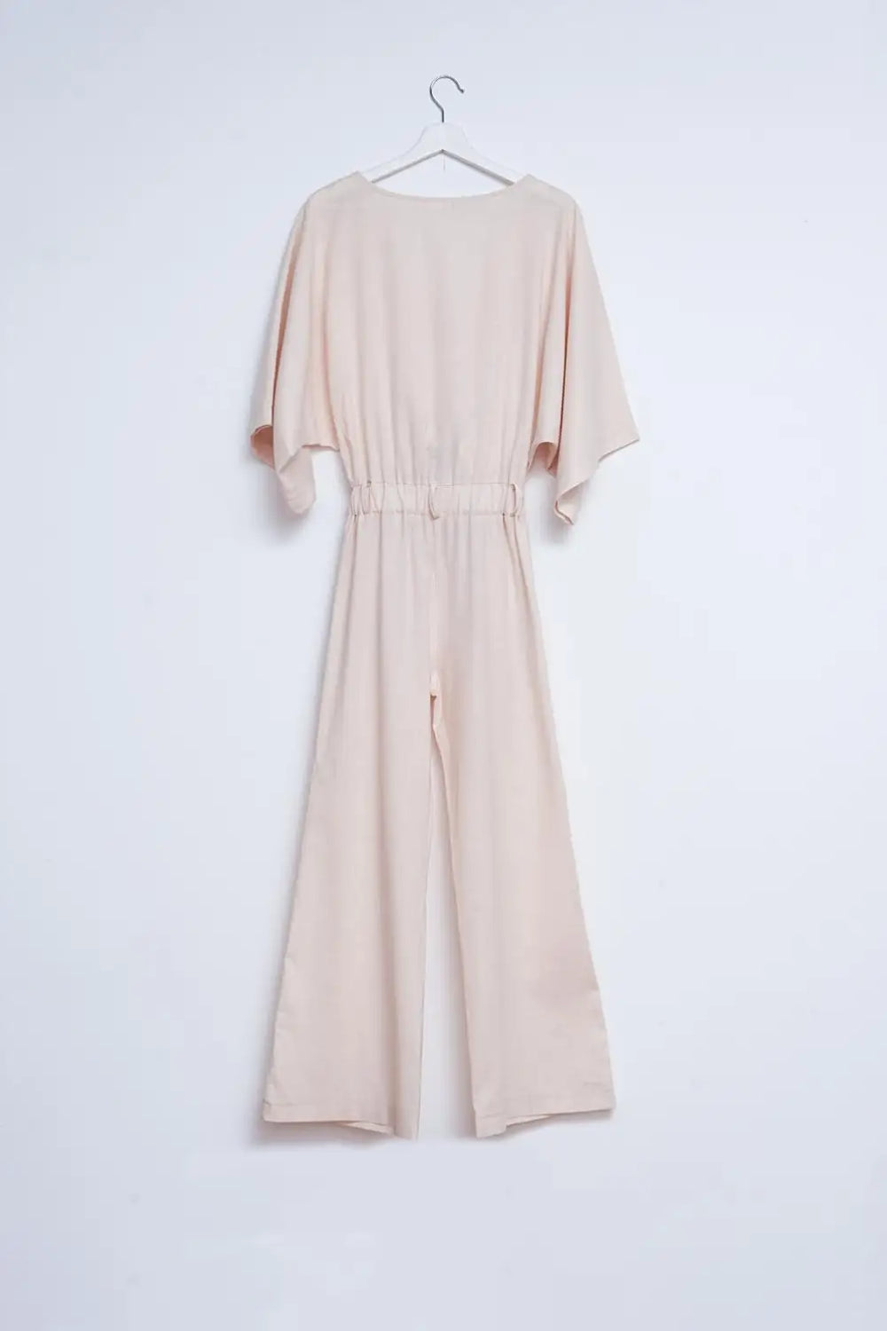 Linen Tie waist jumpsuit in beige - Jeans