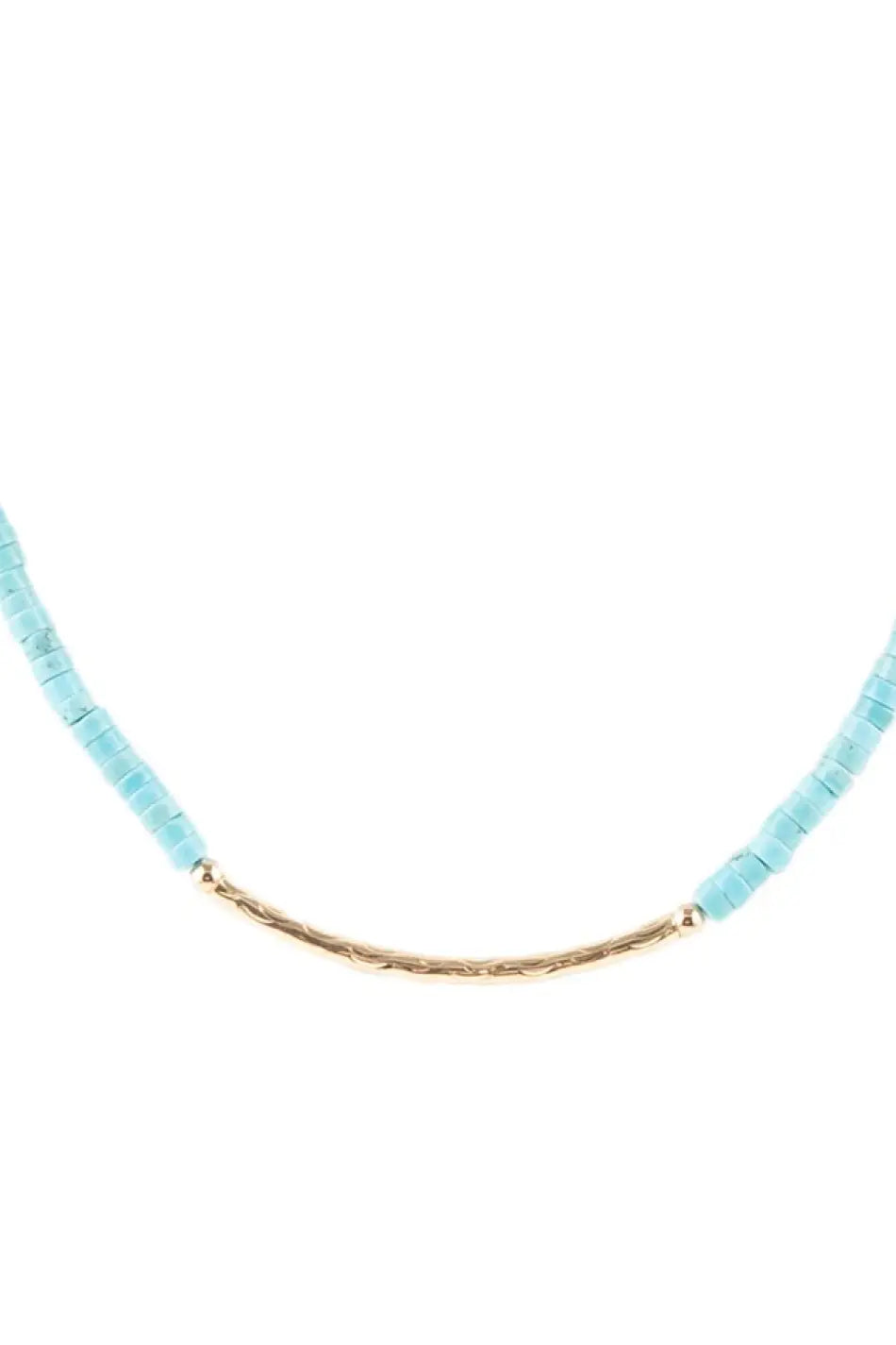 Little Bit Turquoise Golden Bar Necklace - Necklaces