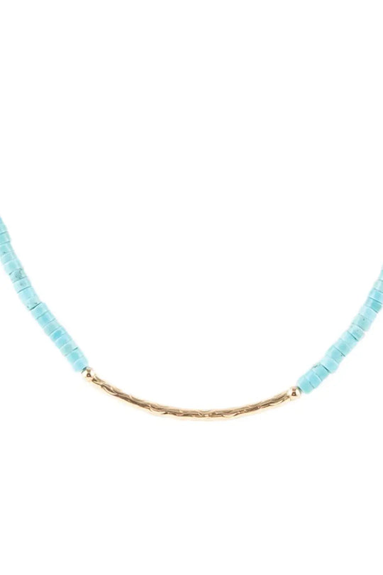 Little Bit Turquoise Golden Bar Necklace - Necklaces