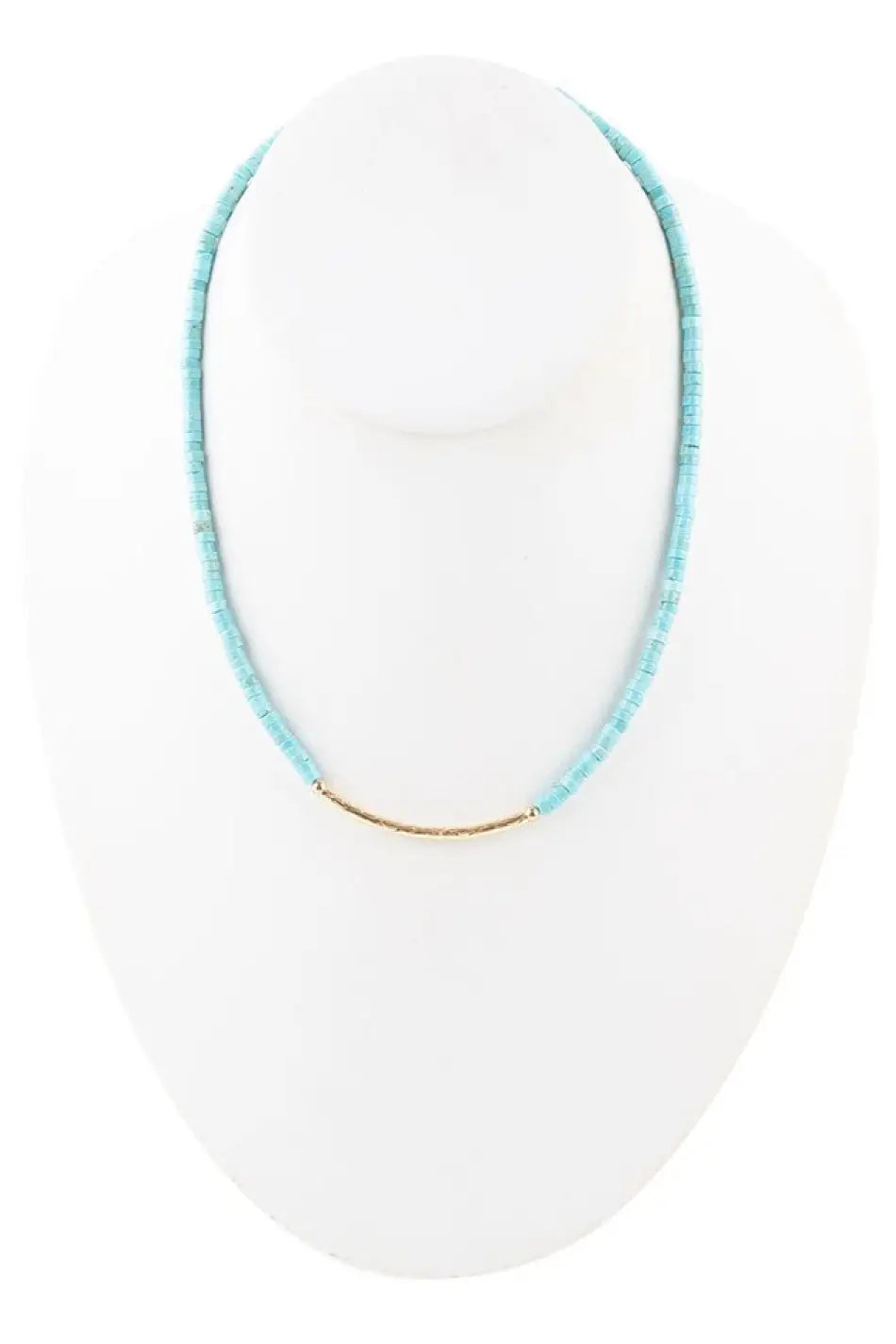Little Bit Turquoise Golden Bar Necklace - Necklaces
