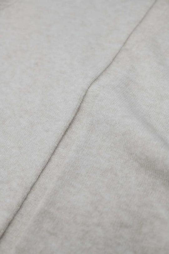 Long knitted beige dress with turtleneck - One Size / Beige - Dresses