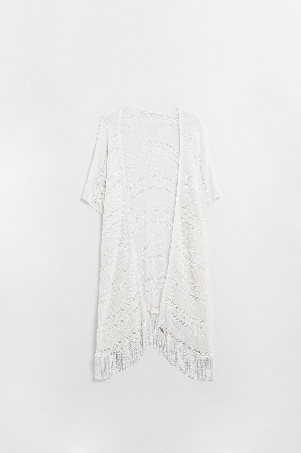 Q2 Long Short Sleeves Cardigan in White