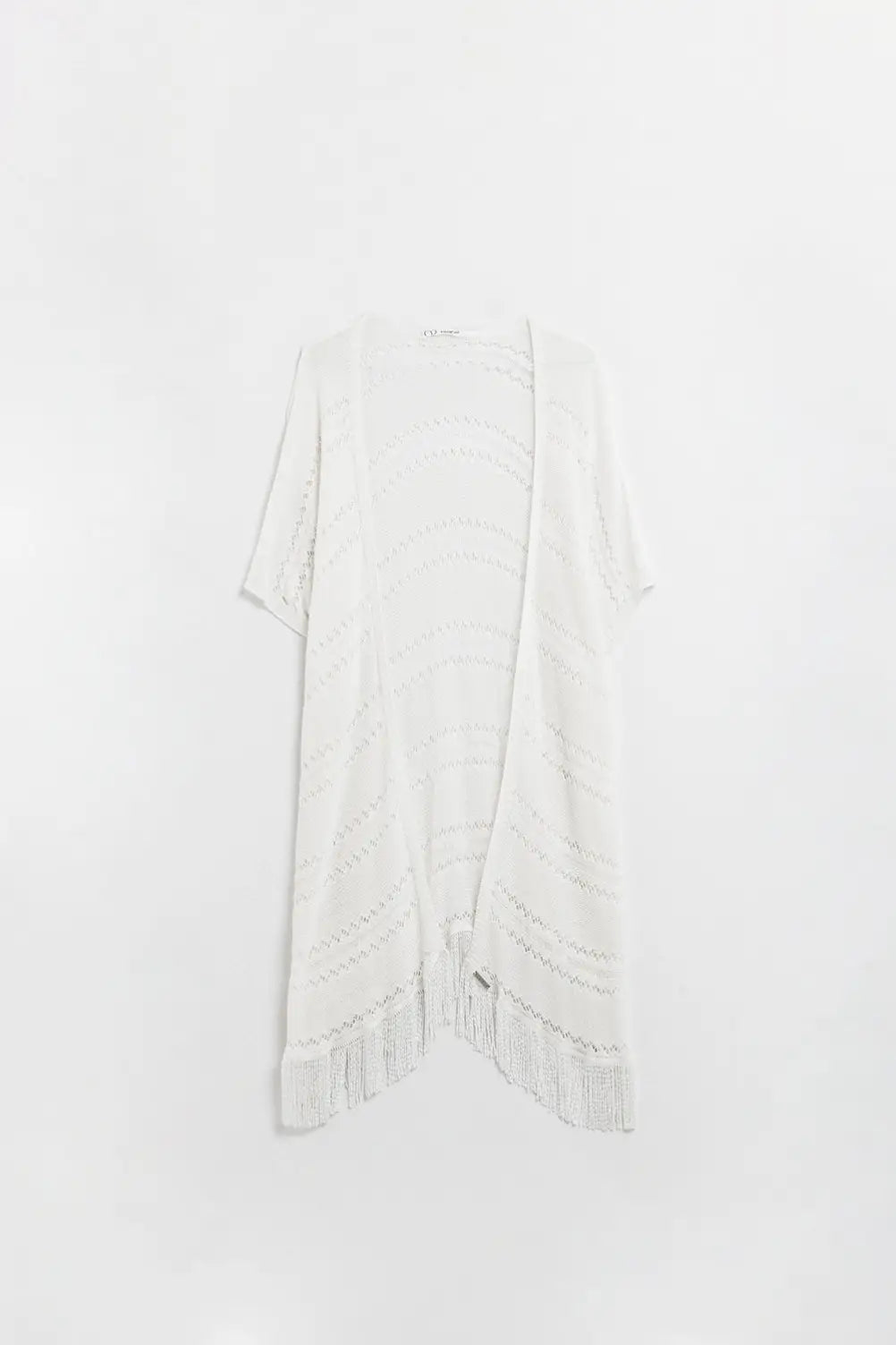 Q2 Long Short Sleeves Cardigan in White