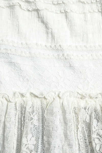 long white lace skirt fitted at the waist - Skirts