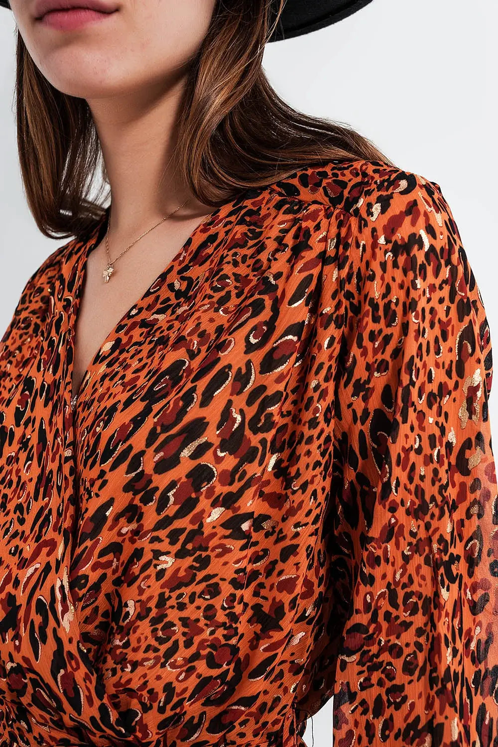 Long wrap dress in animal print - Dresses