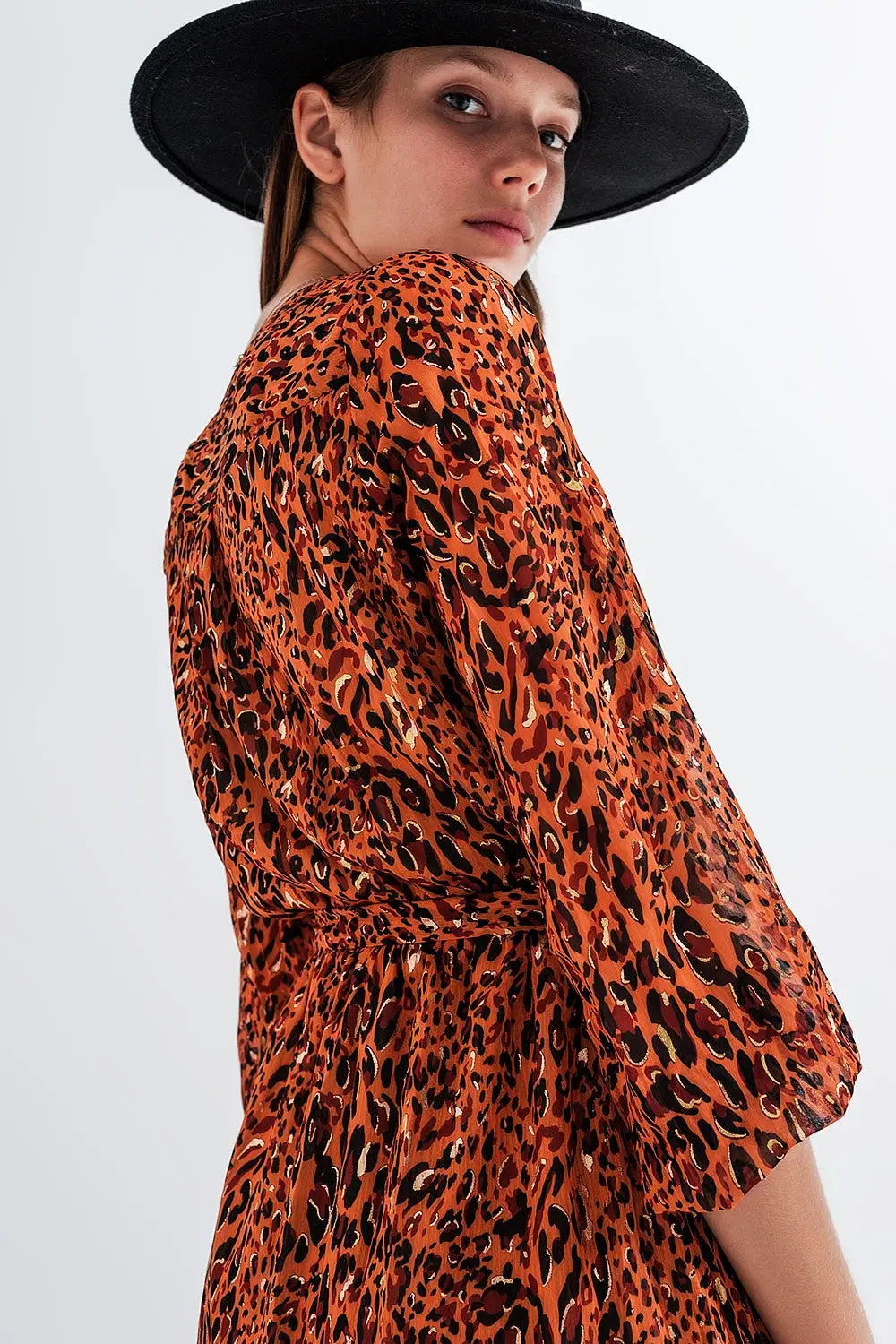 Long wrap dress in animal print - Dresses