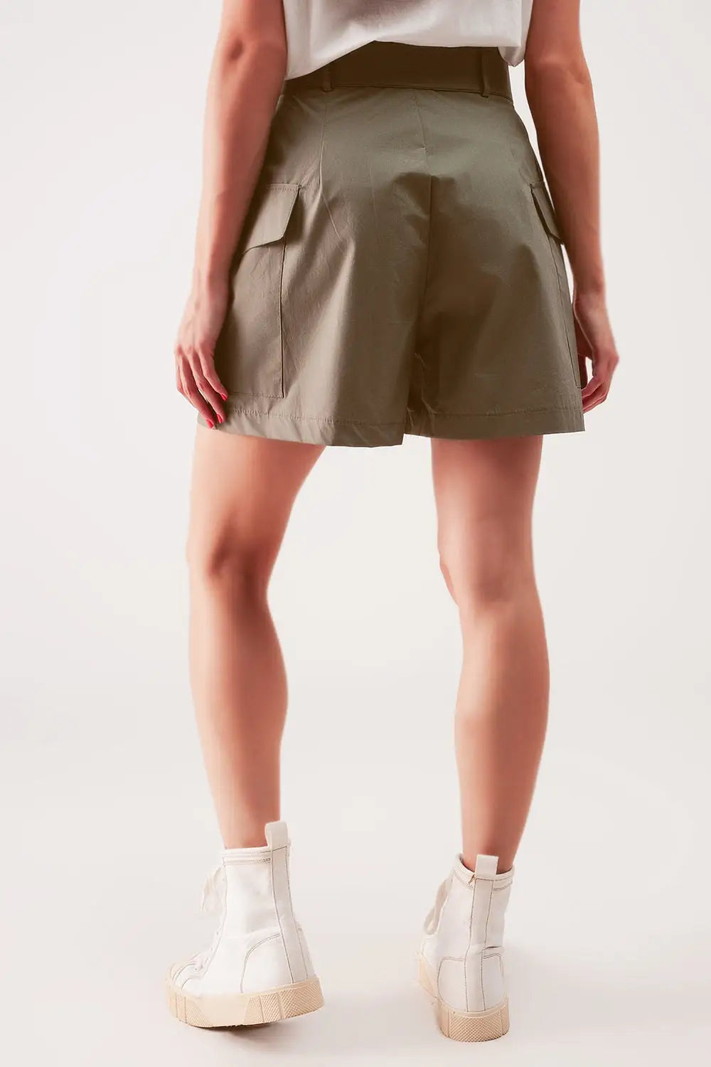 Longline wide leg bermuda shorts in khaki - Pants