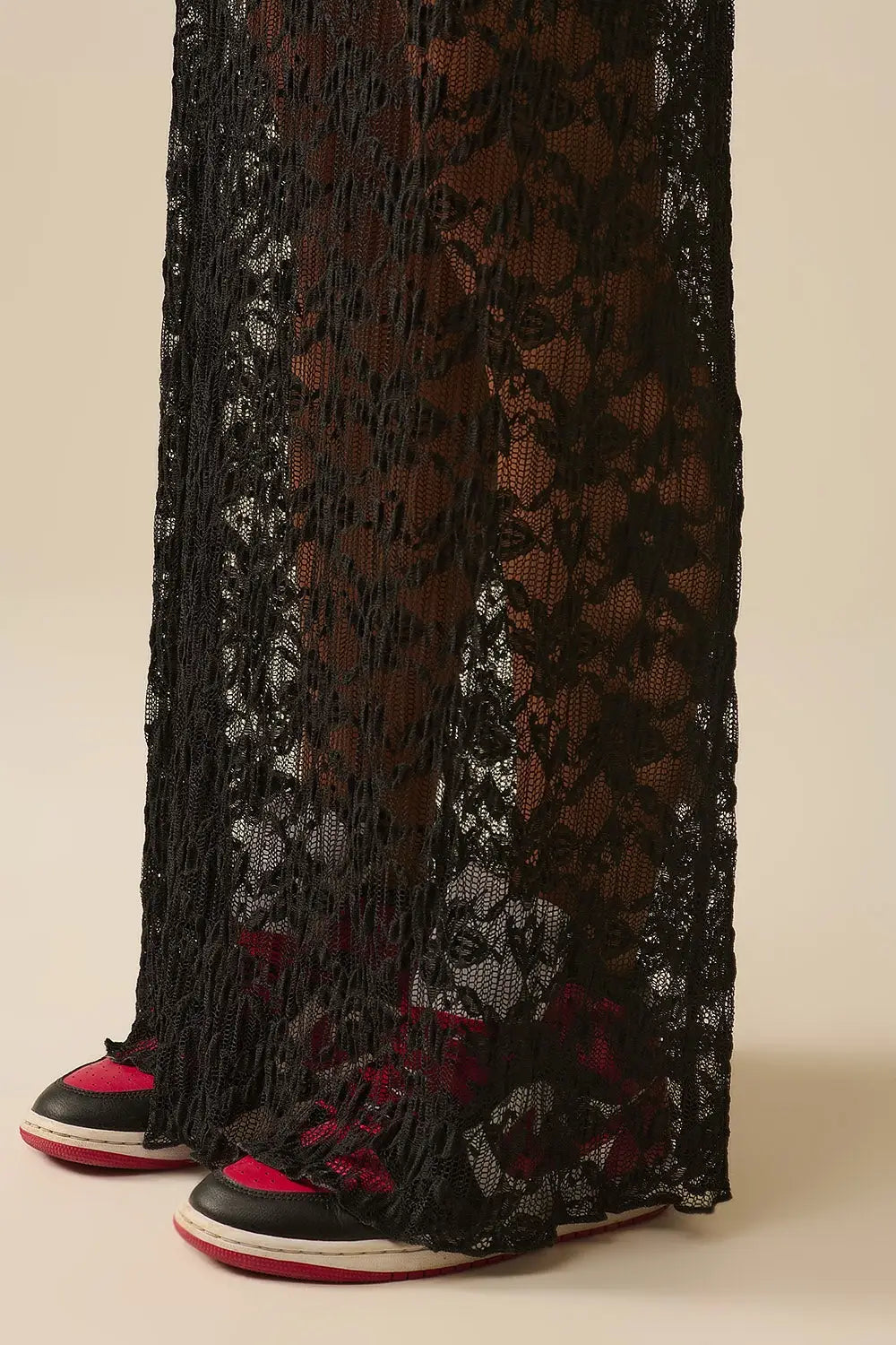 Longue jupe noire transparente de style bohémien - Jupes