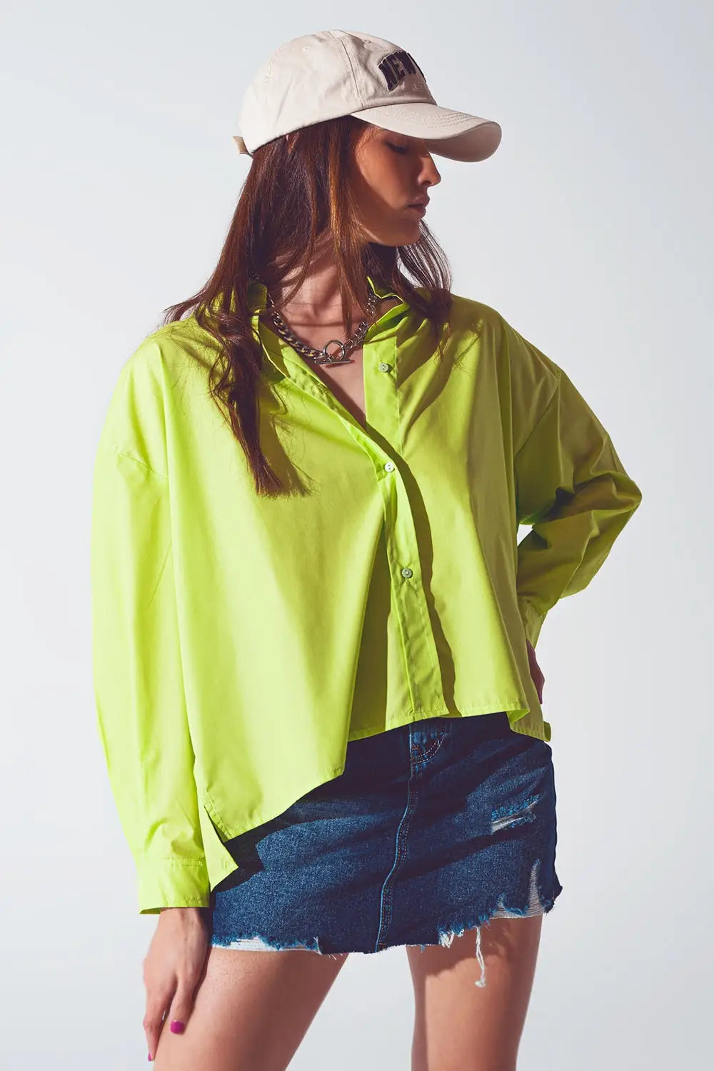Loose Fit Blouse in Lime Green - Shirts