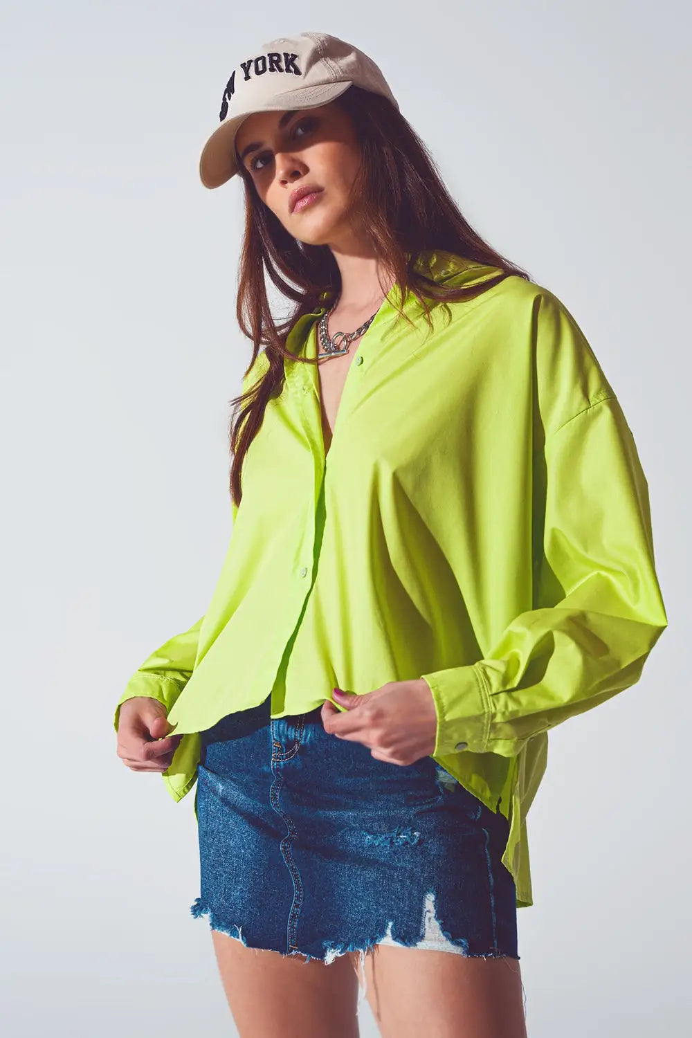 Loose Fit Blouse in Lime Green - Shirts