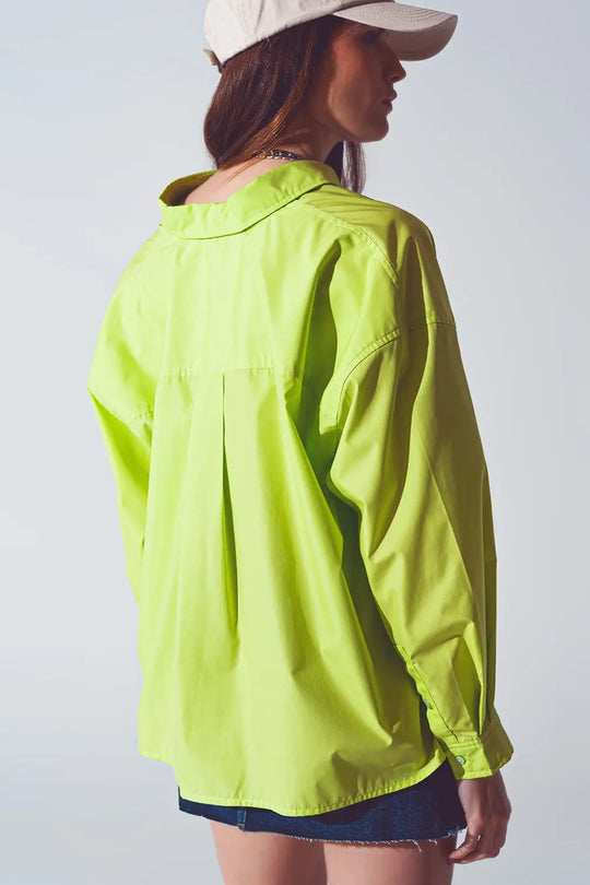 Loose Fit Blouse in Lime Green - Shirts
