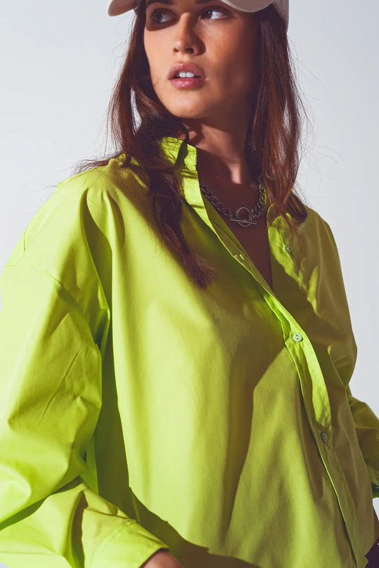 Loose Fit Blouse in Lime Green - Shirts