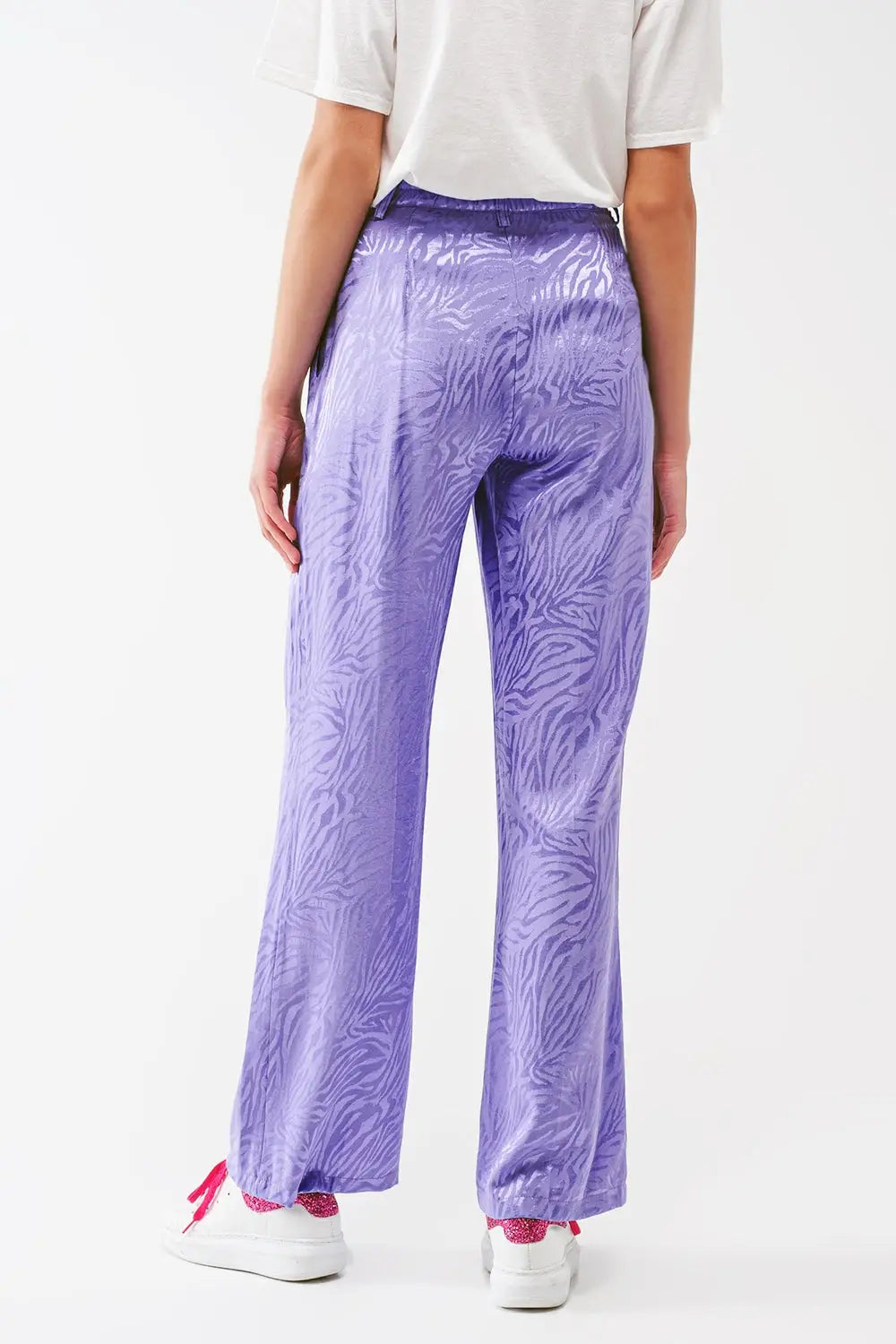 Loose Fit Zebra Print Pants in purple - Pants