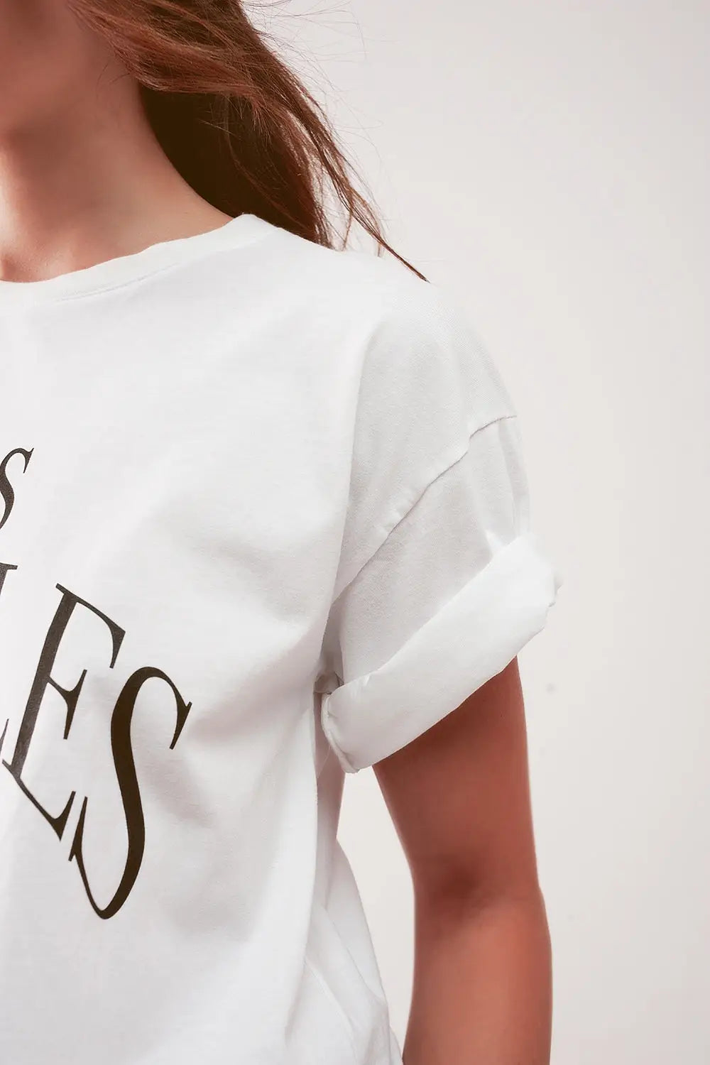 Los Angeles slogan t shirt in white - One Size / White - Tops