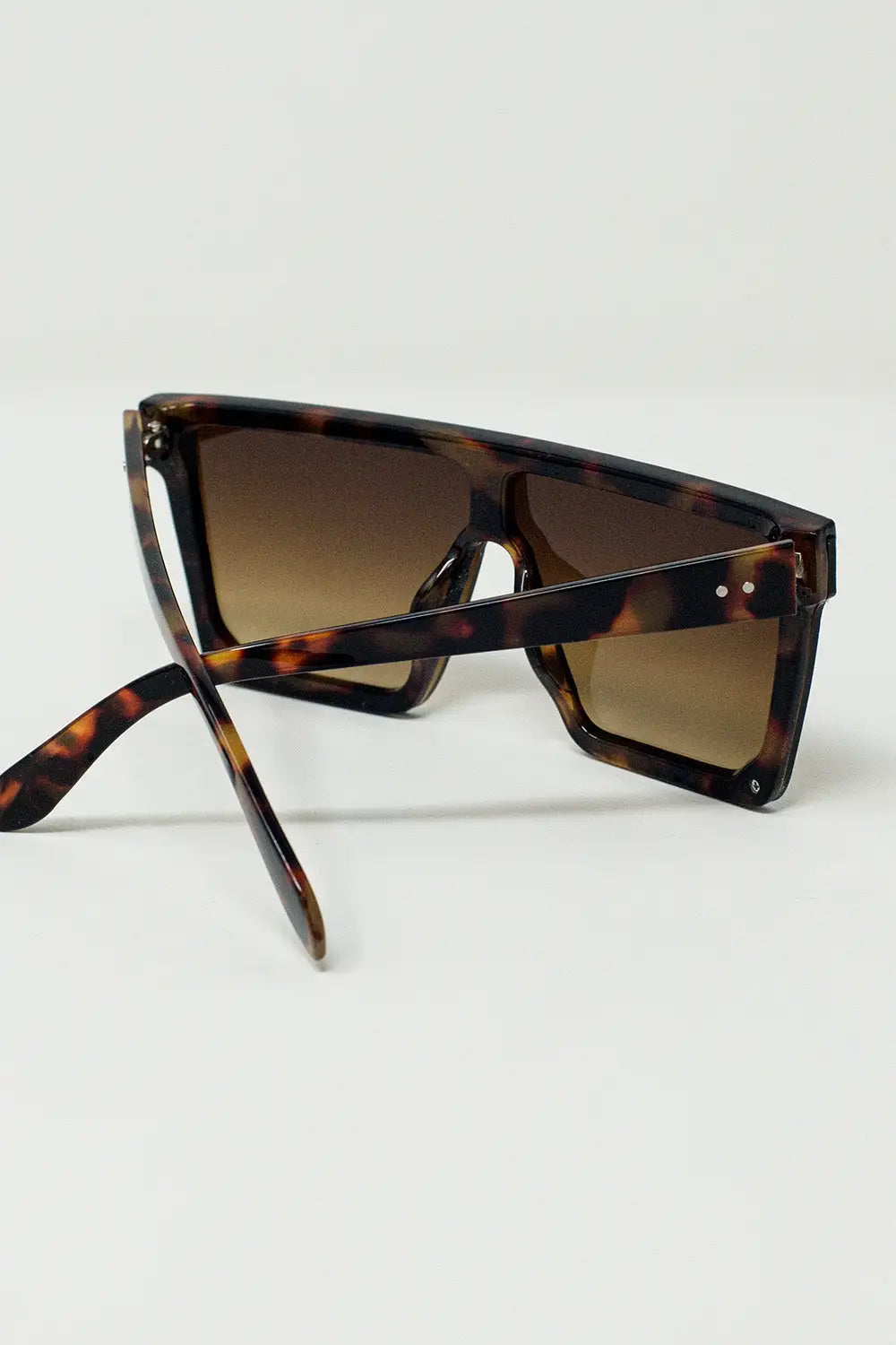 Lunettes de soleil 70’s oversized squared en marron - One Size / bleu