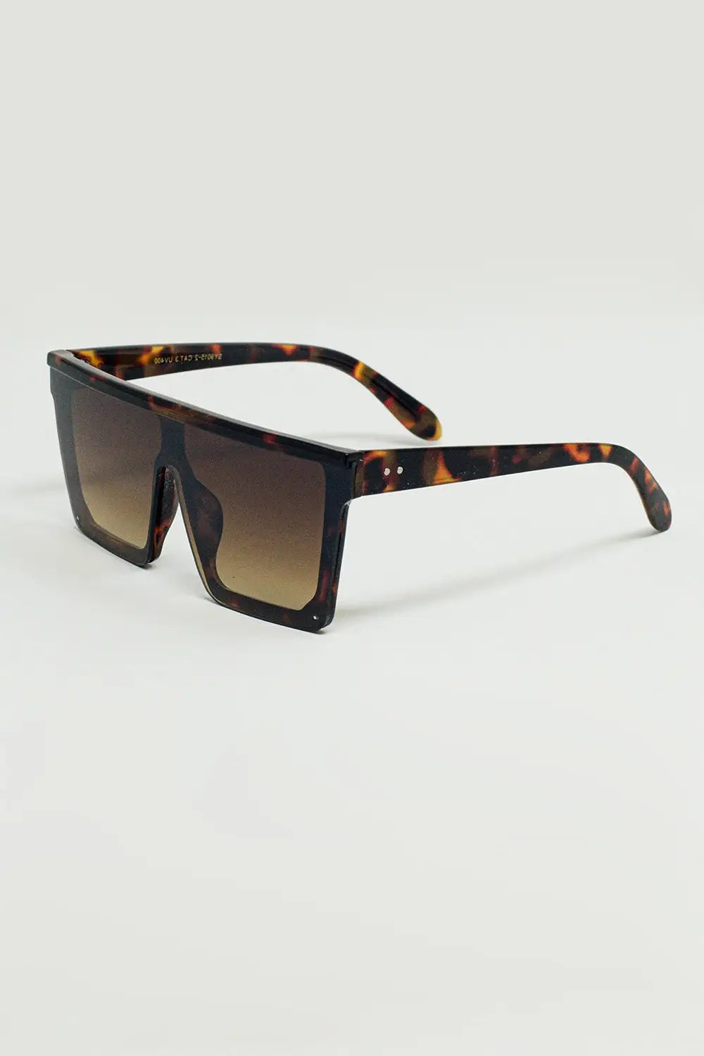 Lunettes de soleil 70’s oversized squared en marron - One Size / bleu