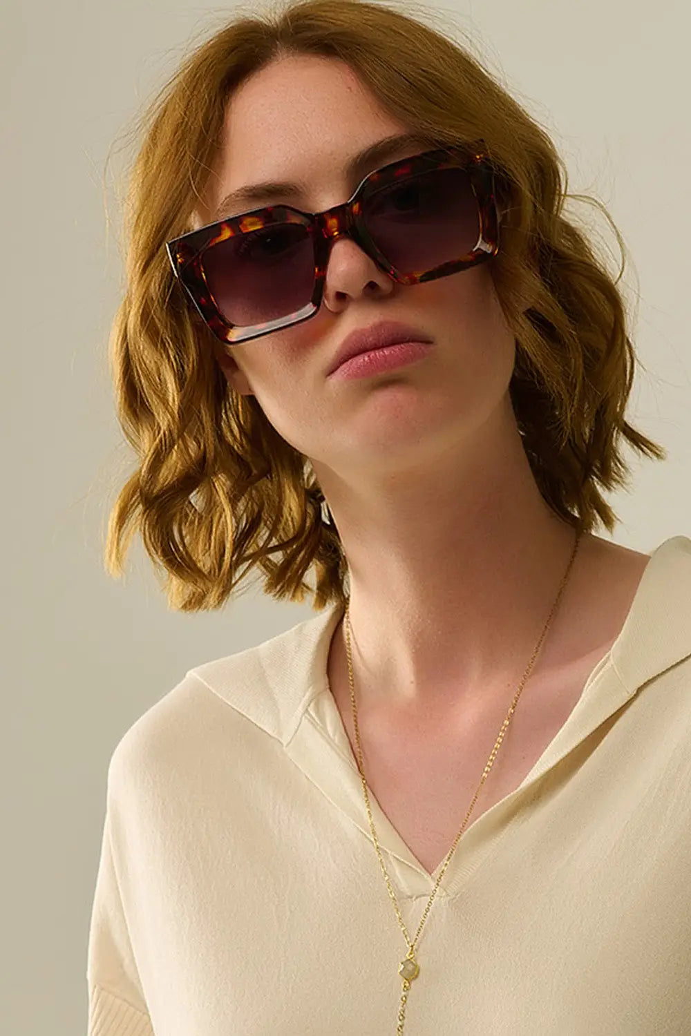 Lunettes de soleil 90s Squared en marron - One Size / bleu