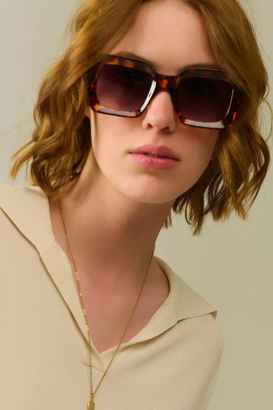 Lunettes de soleil 90s Squared en marron - One Size / bleu