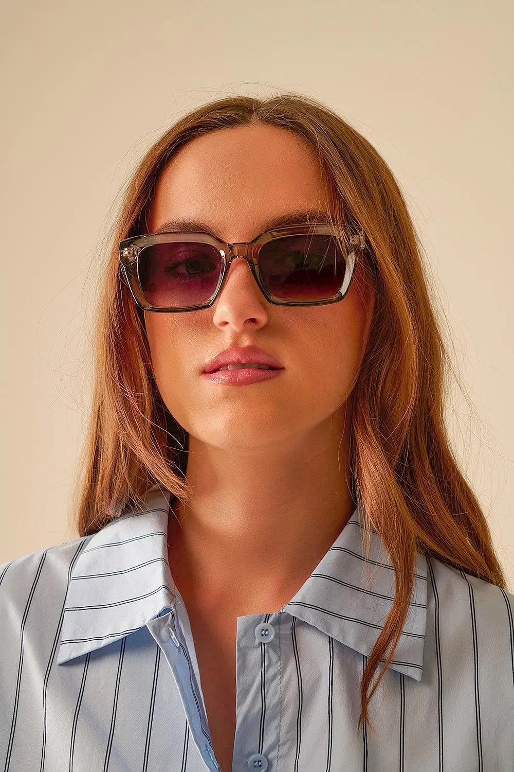 Lunettes de soleil à monture carrée épaisse Chunky Retro en gris - One Size / grise