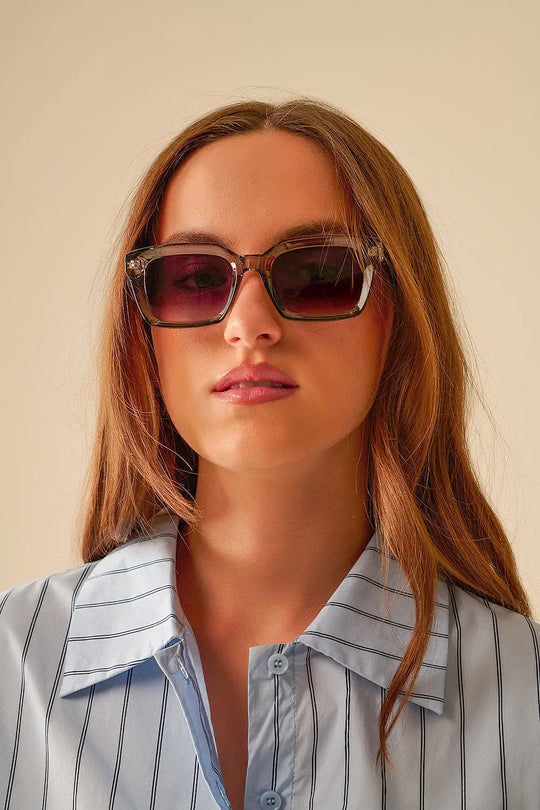 Lunettes de soleil à monture carrée épaisse Chunky Retro en gris - One Size / grise