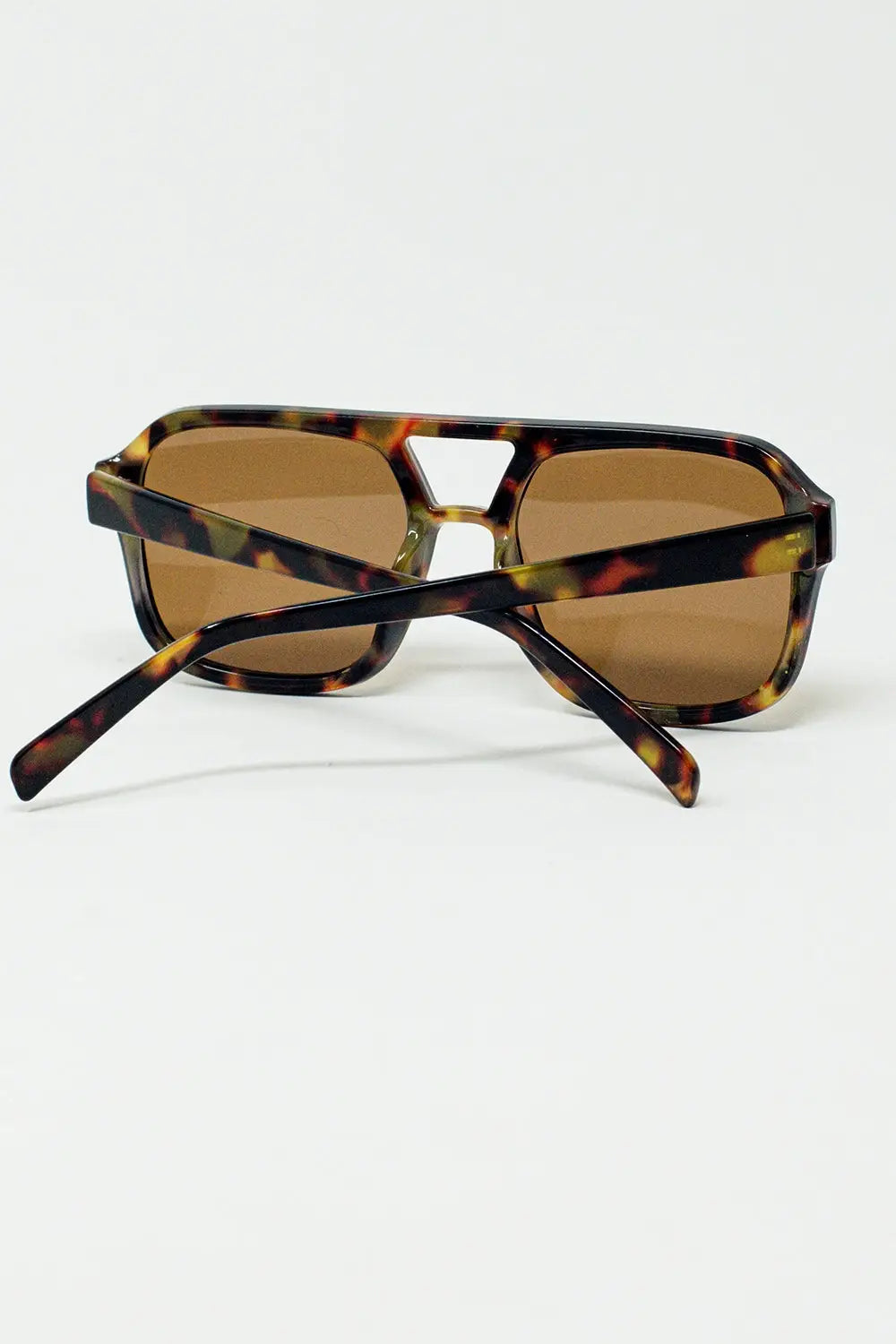 Lunettes de soleil aviateur 70’s en écaille de tortue - One Size / bleu