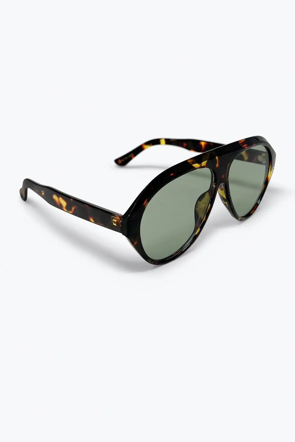 Lunettes de soleil aviateur écaille avec verres verts - One Size / vert