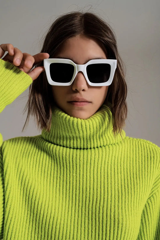 Lunettes de soleil carrées des années 90 en blanc - One Size / blanc