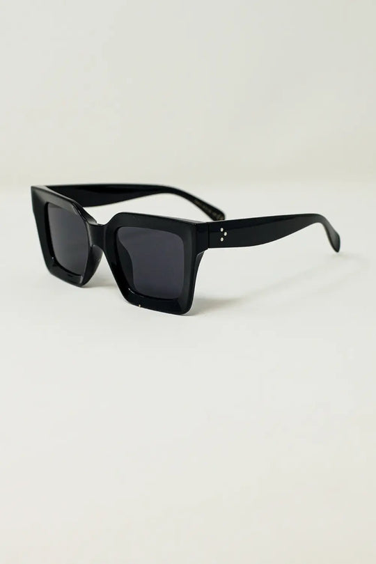 Lunettes de soleil carrées des années 90 en noir - One Size / Negro