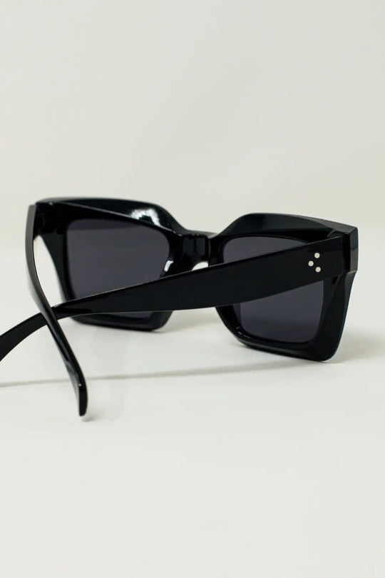 Lunettes de soleil carrées des années 90 en noir - One Size / Negro