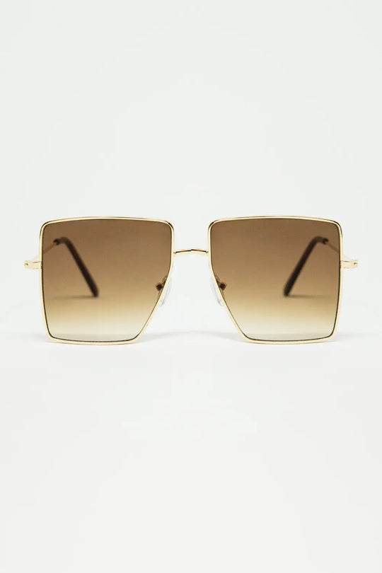 Q2 lunettes de soleil carrées et minimalistes