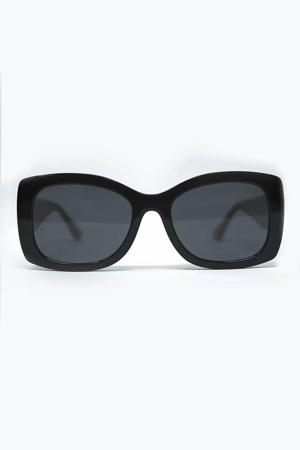 Q2 Lunettes de soleil ovales surdimensionnées noires en acétate