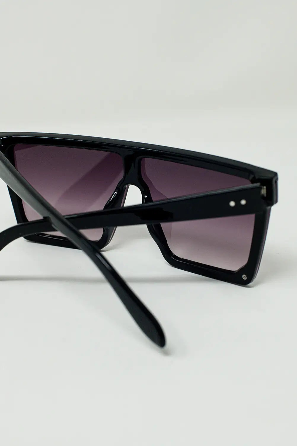 Lunettes de soleil oversize carrées des années 70 en noir - One Size / Negro