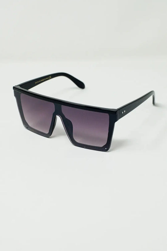 Lunettes de soleil oversize carrées des années 70 en noir - One Size / Negro