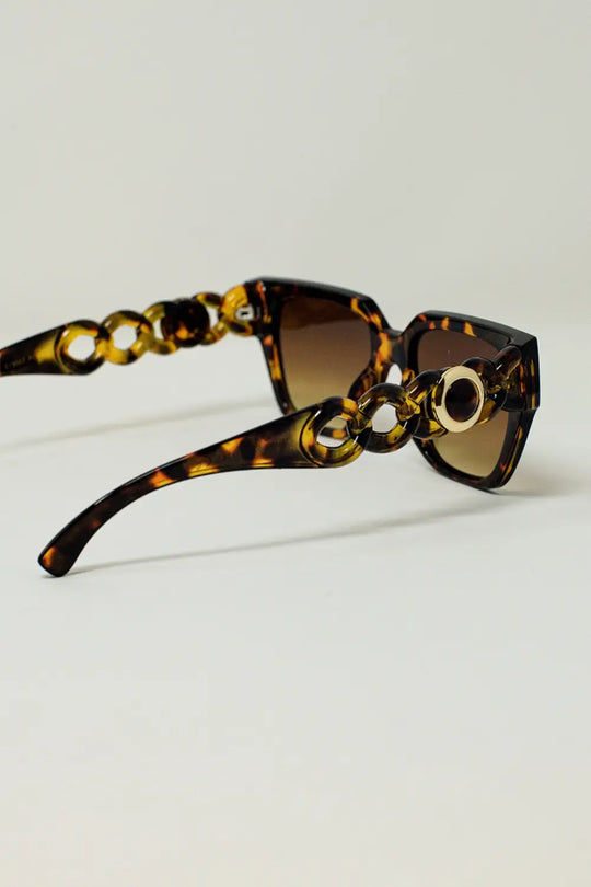 Lunettes de soleil oversize en marron vintage - One Size / bleu
