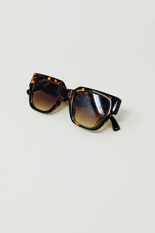 Lunettes de soleil oversize en marron vintage - One Size / bleu